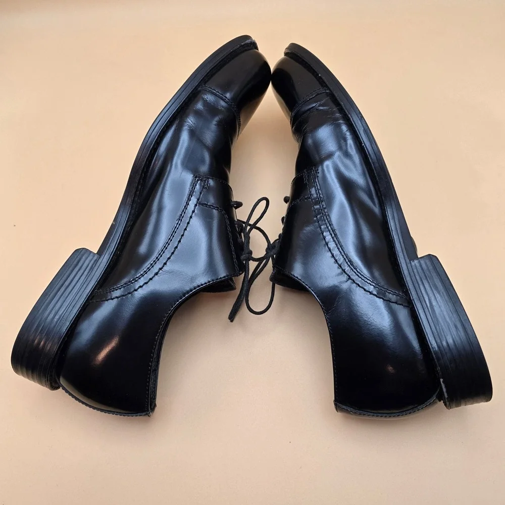 Johnston & Murphy Mens Black Leather‎ Cap Toe Derby Dress Shoes 20-3241 / 11M
